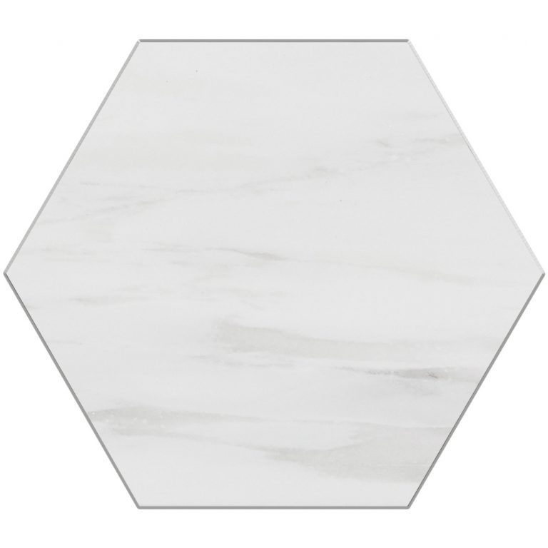 Bianco Dolomiti Hexagon Honed Marble Pera Tile