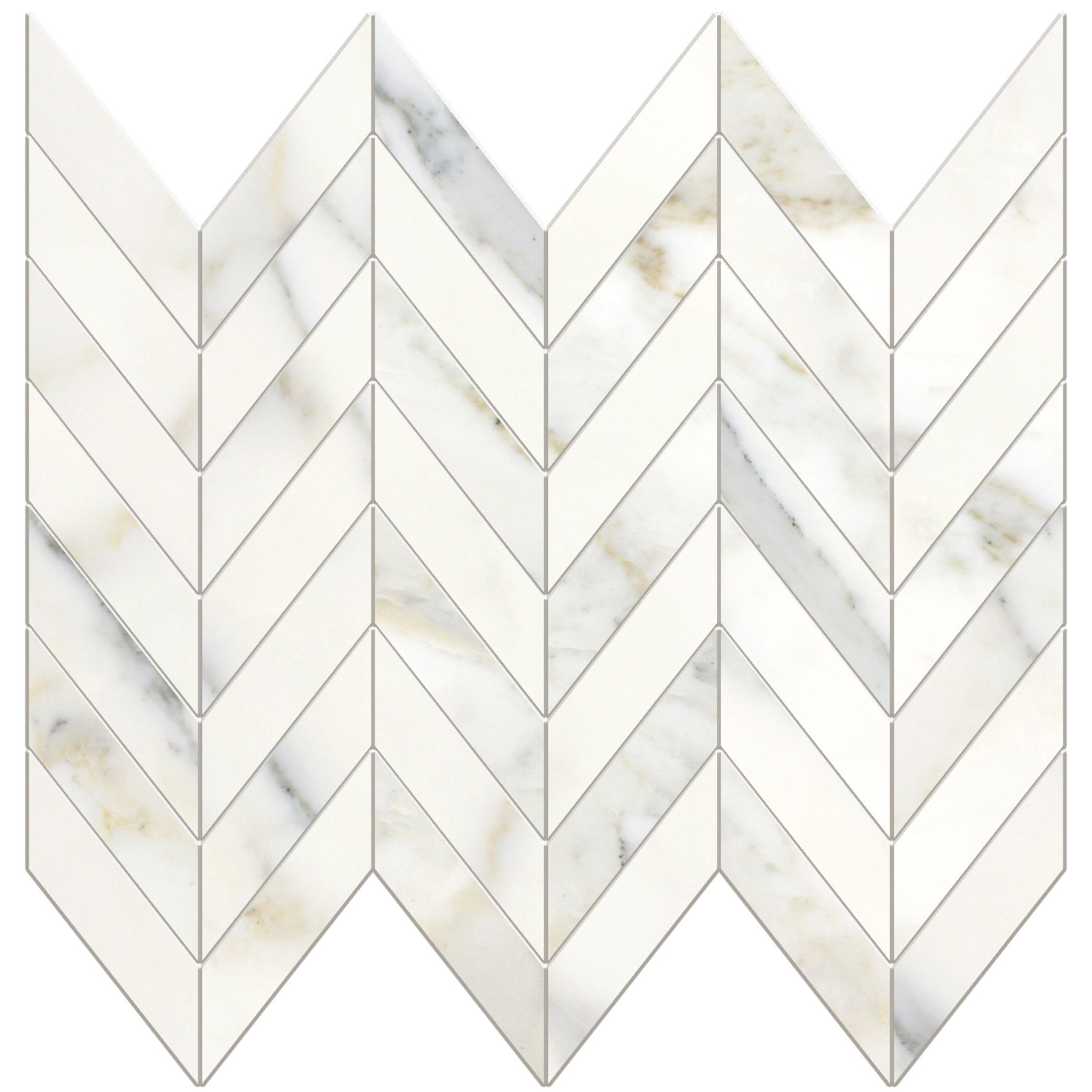 Calacatta Gold X Honed Mini Chevron Mosaic Pera Tile