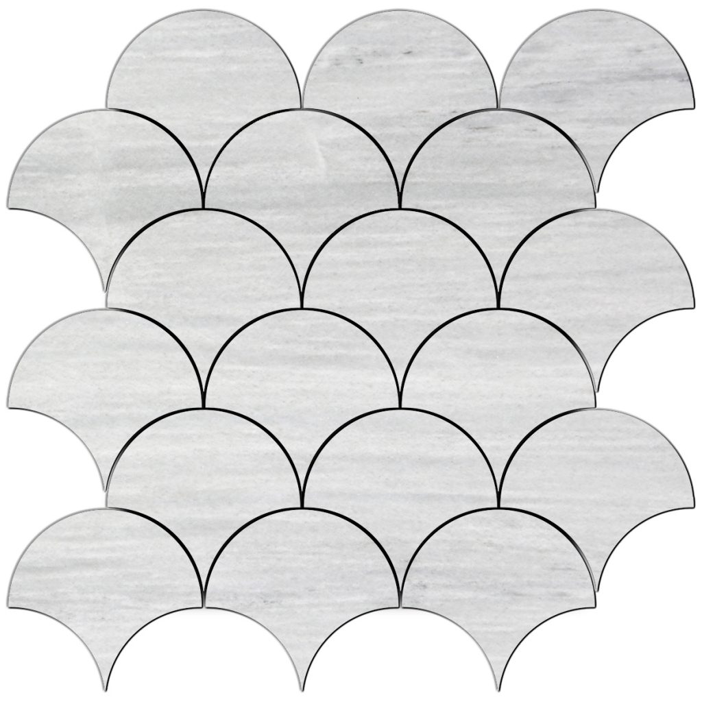 Merceene Vena 4 Polished Fish Scale Mosaic Pera Tile