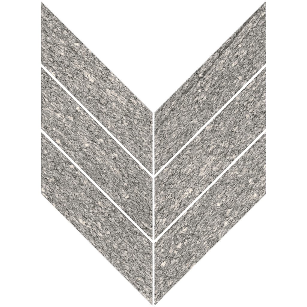 X Macro Chevron Mosaic Upstone London Grigio Pera Tile