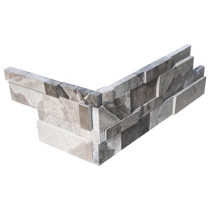 110030-O-NIOBE GREY OUTSIDE CORNER FOR 6 X 24 3D INTERLOCKING LEDGER - HONED