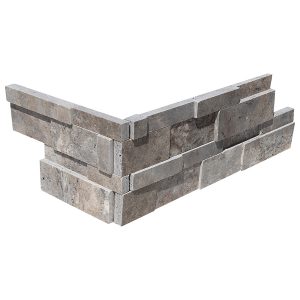 110035-O-HUN SILVER OUTSIDE CORNER FOR 6 X 24 3D INTERLOCKING LEDGER - HONED