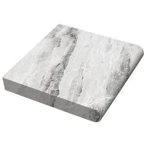 185202-NIOBE GREY-12 X 12 X 5CM - BULLNOSE COPING - FINE PICKED