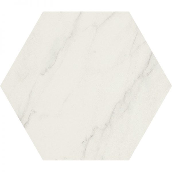 Verona Hexagon Porcelain Tile - White | Pera Tile