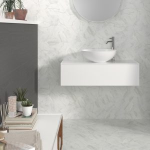 Verona Hexagon Porcelain Tile - White | Pera Tile